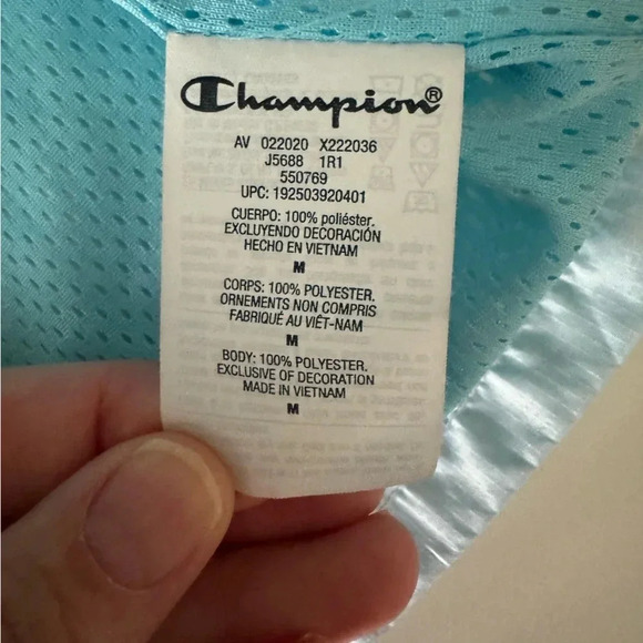 Champion Stadium Color Block Windbreaker Hooded Jacket Women’s size medium - Picture 9 of 11